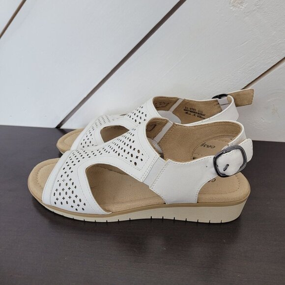 NEW Easy Street Alba Womens White Slingback Cut out Sandals 8M - Picture 2 of 10